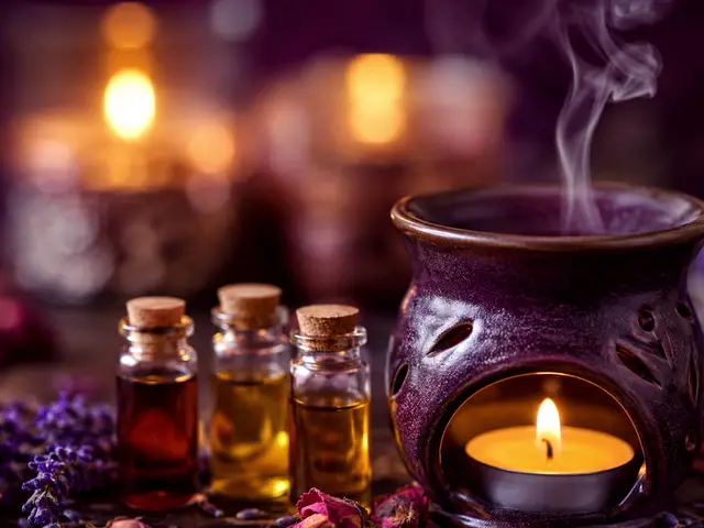 Buhurdanlık ve aromaterapi yağı şişeleri — Tophane, Masaj Salonun